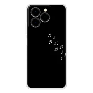 Чехол с картинками на черном фоне для Ulefone Note 20 Pro (Ноты)
