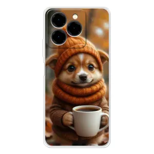 Чехол с рисунком «Собачка с кофе» для Ulefone Note 20 Pro