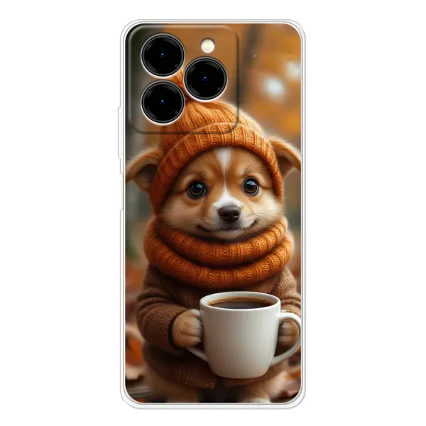 Чехол с рисунком «Собачка с кофе» для Ulefone Note 20 Pro
