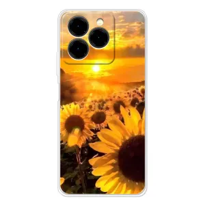 Чехол с Цветами для Ulefone Note 20 Pro (поле подсолнухов)