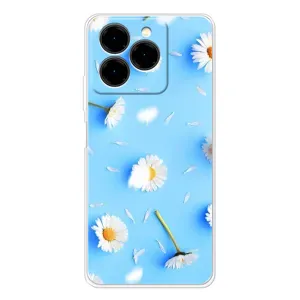 Чехол с Цветами для Ulefone Note 20 Pro (ромашки на голубом)