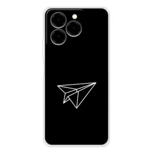 Чехол с картинками на черном фоне для Ulefone Note 20 Pro (Самолетик)