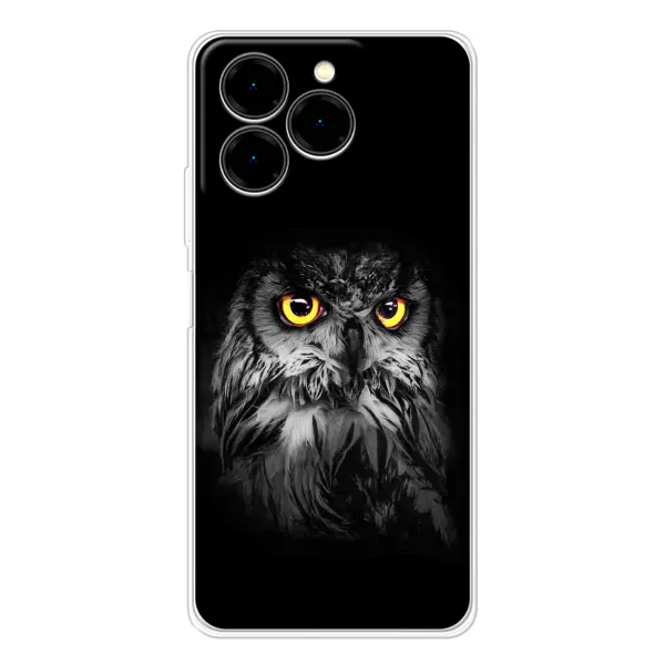 Чехол с рисунком «Сова на чёрном» для Ulefone Note 20 Pro Чехол с рисунком «Сова на чёрном» для Ulefone Note 20 Pro