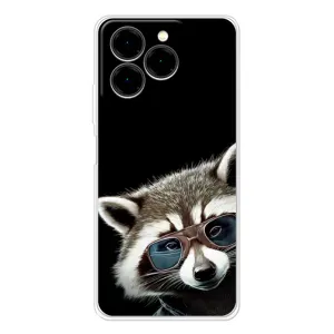 Силиконовый Чехол с Енотами на Ulefone Note 20 Pro (Стильный Енот)