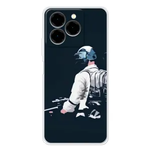 Силиконовый чехол с картинкой "Герой Pubg" на Ulefone Note 20 Pro (В экиперовке)