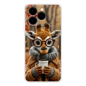 Чехол с рисунком «Жираф с кофе» для Ulefone Note 20 Pro
