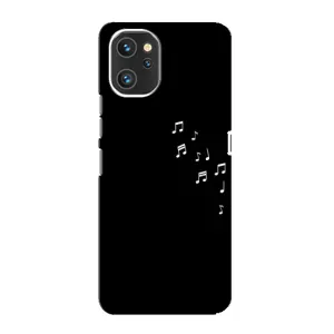Чехол с картинками на черном фоне для Umidigi A13 Pro (Ноты)