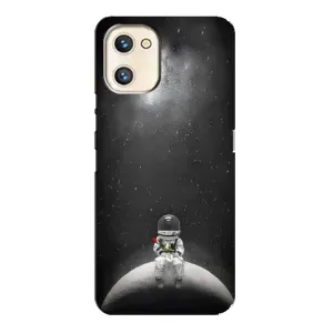 Силиконовый Чехол с принтом "Космонавты" на Umidigi A13s (Космонавт романтик)