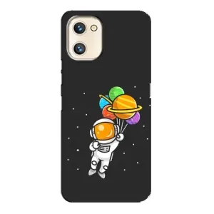 Силиконовый Чехол с принтом "Космонавты" на Umidigi A13s (Космонавт с шариками)