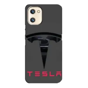 Силіконовий бампер з картинкою машини на Umidigi A13s (Logo TESLA)