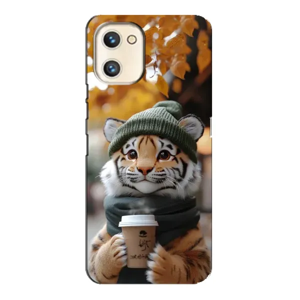 Чехол с рисунком «Тигр с кофе» для UMIDIGI A13s Чехол с рисунком «Тигр с кофе» для UMIDIGI A13s