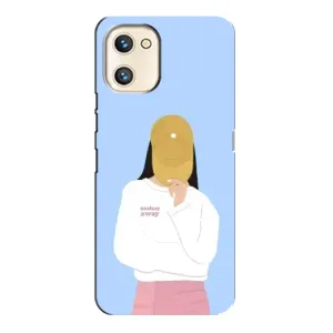Силиконовый Чехол на Umidigi A13s с картинкой Стильных Девушек (Желтая кепка)