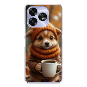 Друкований чохол 'Звірята з кавою' для UMIDIGI A15 (Песик з кавою)