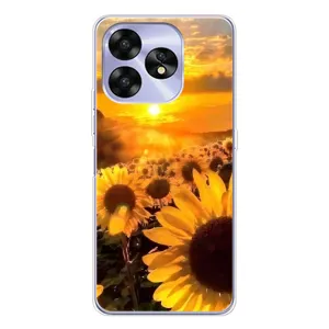 Чехол с Цветами для UMIDIGI A15 (поле подсолнухов)