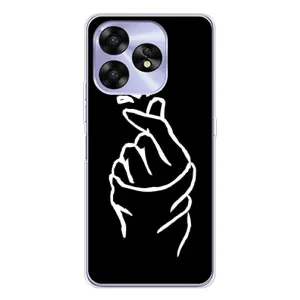 Чехлы (Знак сердечка) на UMIDIGI A15 (Сердце на черном)