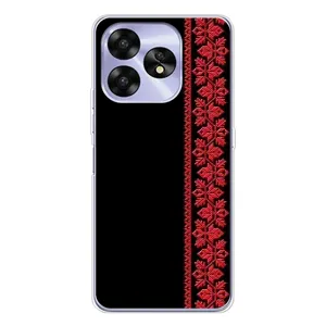 Силиконовый Чехол на UMIDIGI A15 с картинкой Вышиванки (Вышиванка на черном)