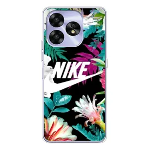 Силиконовый Чехол на UMIDIGI A15C с картинкой Nike (Цветочный Nike)