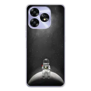 Силиконовый Чехол с принтом "Космонавты" на UMIDIGI A15C (Космонавт романтик)