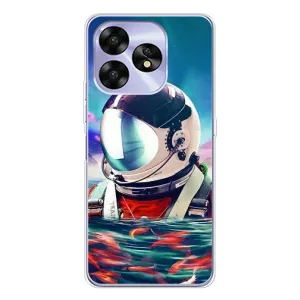 Силиконовый Чехол с принтом "Космонавты" на UMIDIGI A15C (Космонавт в воде)