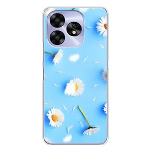 Чехол с Цветами для UMIDIGI A15C (ромашки на голубом)