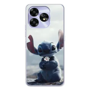 Чехол с рисунком Стич для UMIDIGI A15C (Стич с цветочком)