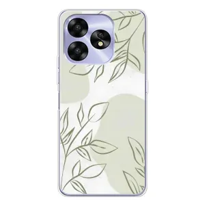Чехол цветочный дизайн для UMIDIGI A15C (Зелёный дизайн)