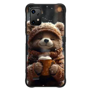 Печатный чехол «Зверята с кофе» для UMiDiGi Bison X20 (Медвежонок с кофе)