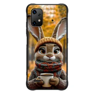 Печатный чехол «Зверята с кофе» для UMiDiGi Bison X20 (Зайчик с кофе)