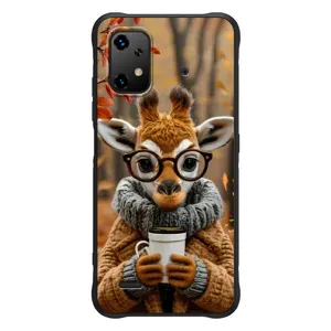 Печатный чехол «Зверята с кофе» для UMiDiGi Bison X20 (Жираф с кофе)