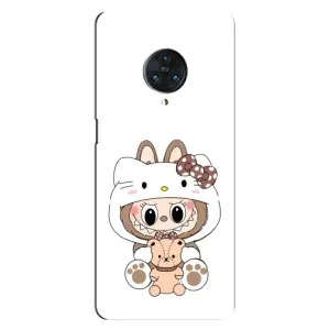 Чехол с принтом Лабубу для Vivo Nex 3 (Белый Лабубу)
