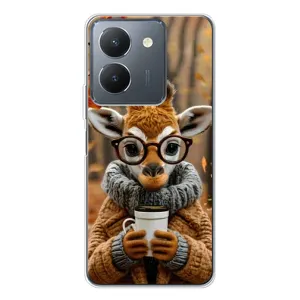 Печатный чехол «Зверята с кофе» для Vivo S30 Pro Mini (Жираф с кофе)