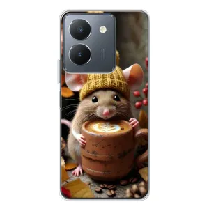 Друкований чохол 'Звірята з кавою' для Vivo S30 (Мишка з кавою)