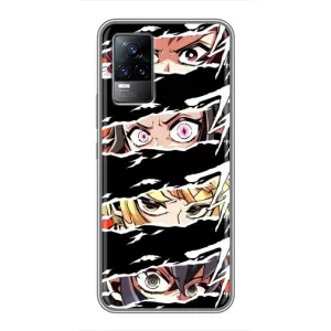 Силіконові чохлі з очіма Anime для Віво С9 (Очі на чорному)