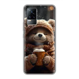 Друкований чохол 'Звірята з кавою' для Vivo S9e (Ведмедик з кавою)