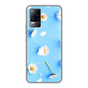 Чехол с Цветами для Vivo S9e (ромашки на голубом)