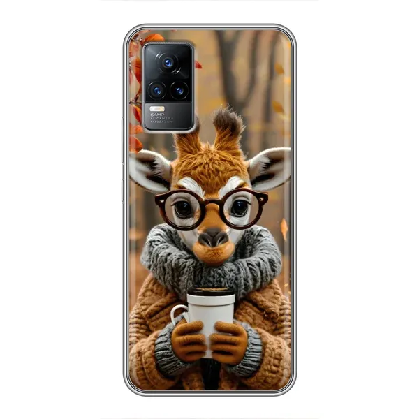 Чехол с рисунком «Жираф с кофе» для Vivo S9e Чехол с рисунком «Жираф с кофе» для Vivo S9e