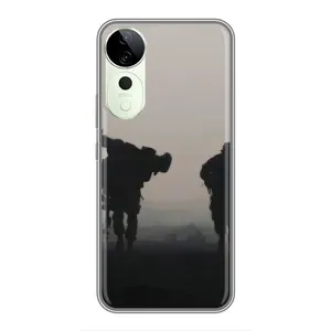 Чехлы на военную тематику для Vivo T3 Ultra (Бой солдат)