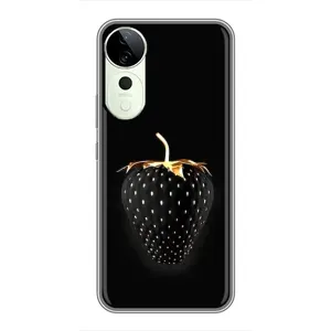 Чехол с изображением вкусной еды для Vivo T3 Ultra (Чёрная клубника)