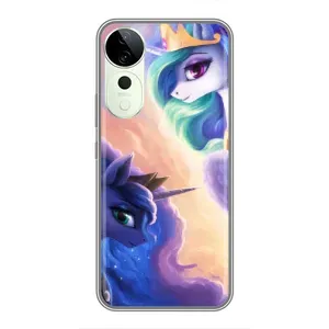 Чехол Unicorn на Vivo T3 Ultra (Единорожки на тучках)