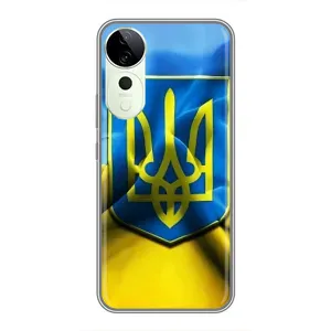 Чехол с картинкой (Патриотический ГЕРБ) на Vivo T3 Ultra (Герб и Флаг Украины)