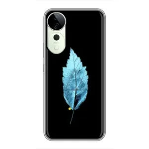Чехол с картинками на черном фоне для Vivo T3 Ultra (Листочек)