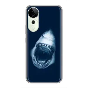 Силиконовый бампер с картинкой животных для Vivo T3 Ultra (Пасть Акулы)
