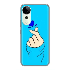 Чехлы (Знак сердечка) на Vivo T3 Ultra (Сердце на синем)