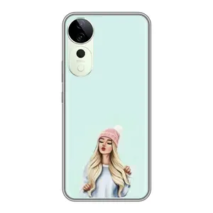 Силиконовый Чехол на Vivo T3 Ultra с картинкой Стильных Девушек (В шапке)