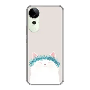 Чехол на тематику: Коты для Vivo T4 Pro (Белый котик)