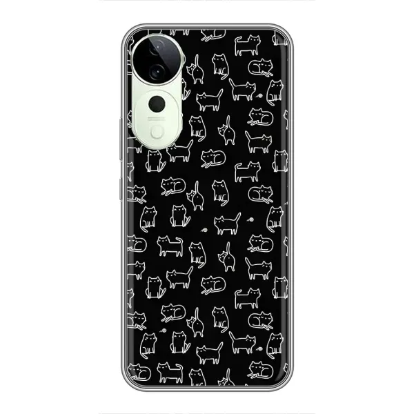 Чехол с рисунком «Котики на черном» для ViVO T5e Чехол с рисунком «Котики на черном» для ViVO T5e