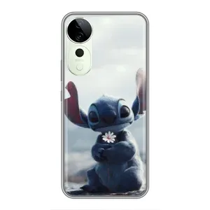Чехол с рисунком «Стич с цветочком» для ViVO T5e