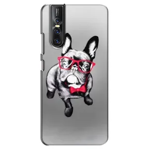 Чехол (ТПУ) Милые собачки для Vivo V15 Pro (Бульдог в очках)