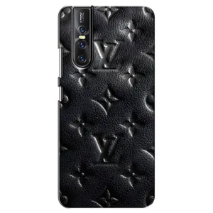 Текстурный Чехол Louis Vuitton для Виво В15 Про (Черный ЛВ)