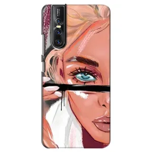 Силіконовый Чохол на Vivo V15 Pro з картинкой Модных девушек (Дівчина та вії)